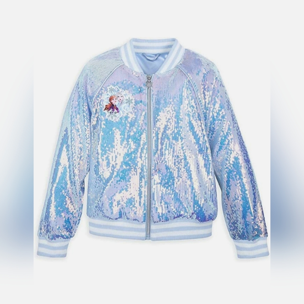Disney Frozen II Anna and Elsa Sequin Varsity Jacket